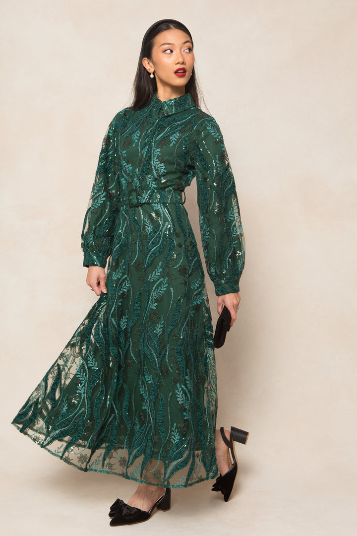 Clover Dress in Emerald