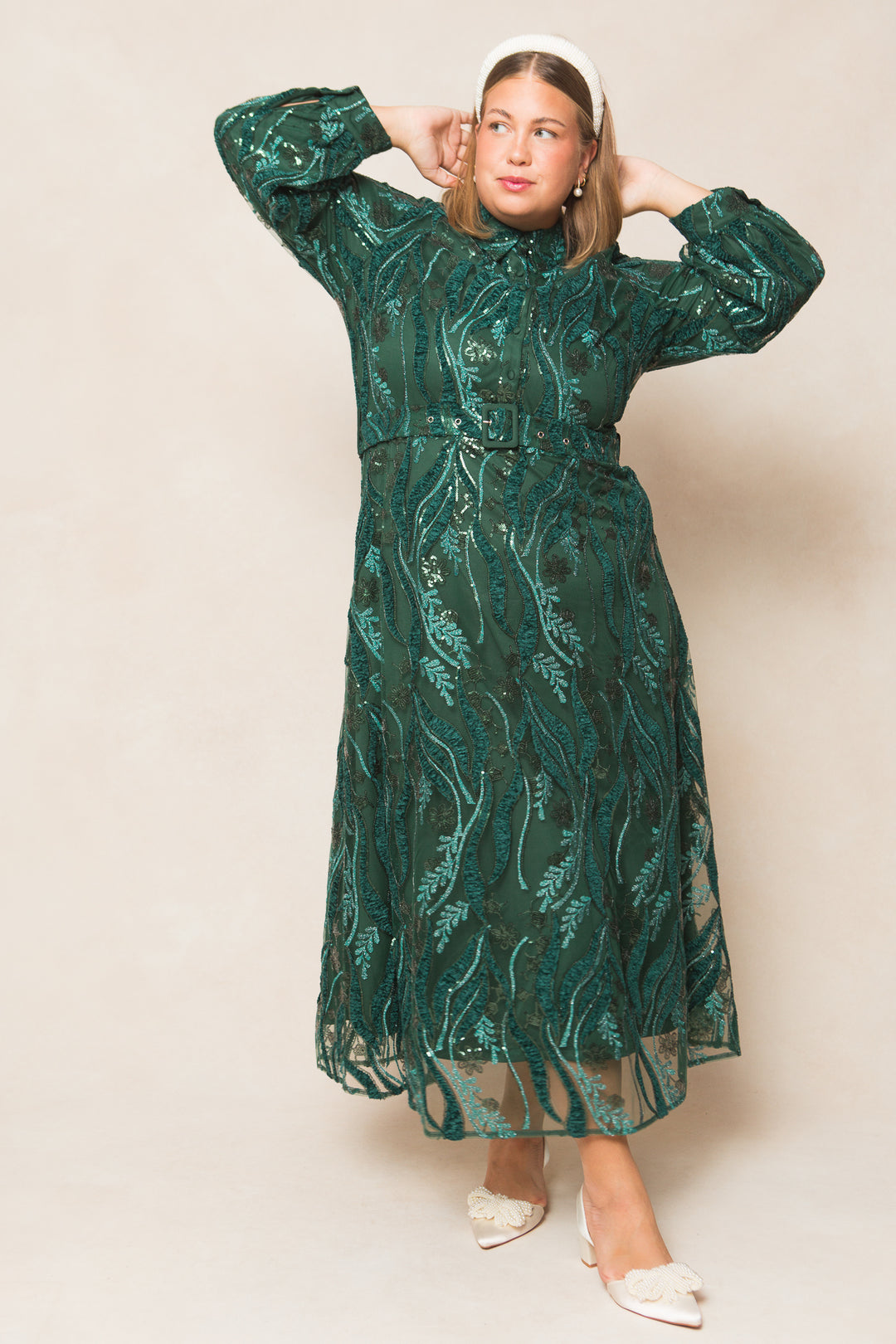 Clover Dress in Emerald