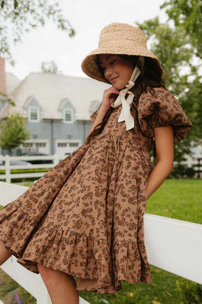 Mini Coco Dress in Brown Floral