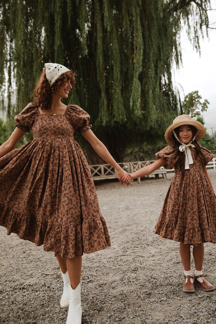 Coco Dress in Brown Floral