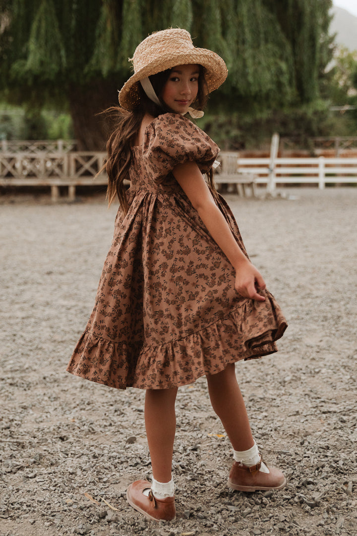 Mini Coco Dress in Brown Floral