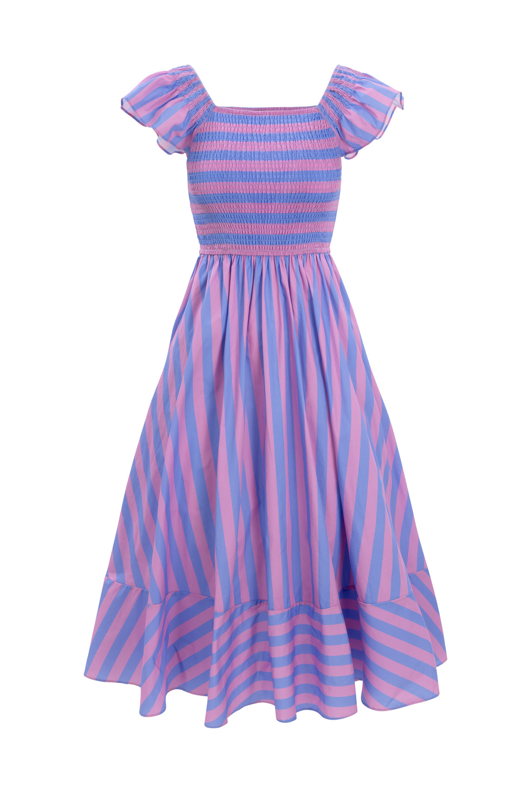 Collins Dress in Pink & Blue Stripe