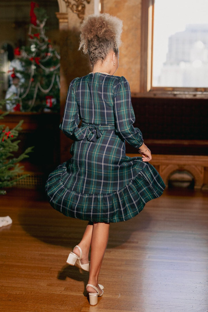 Mini Connie Dress in Navy Plaid