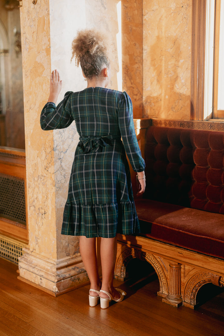 Mini Connie Dress in Navy Plaid