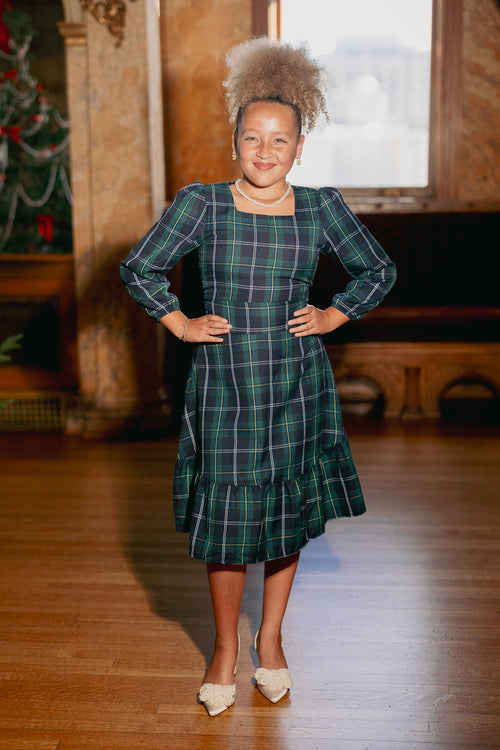 Mini Connie Dress in Navy Plaid