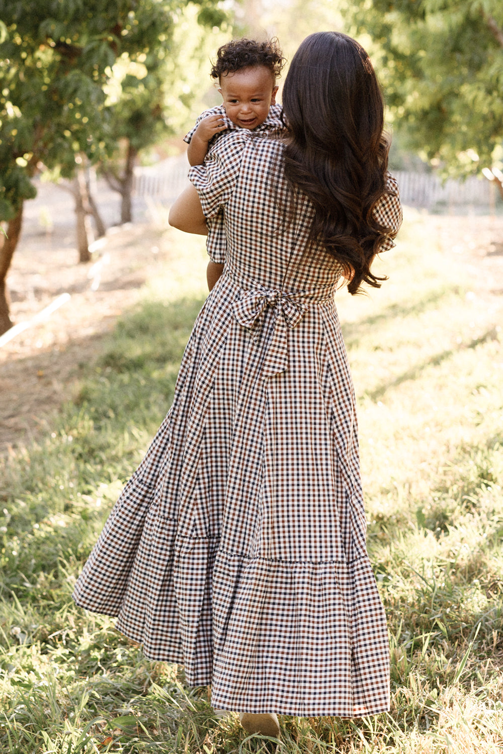 Connie Short Sleeve Dress in Chestnut Gingham – Ivy City Co