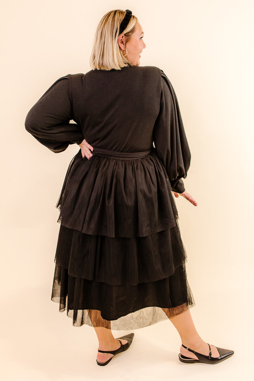 Cosette Midi Dress in Black