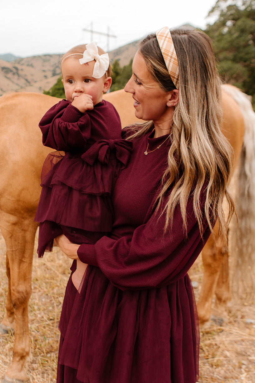 Baby Cosette Dress Set in Wine
