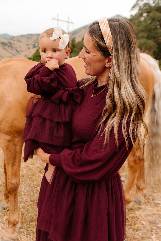 Baby Cosette Dress Set in Wine
