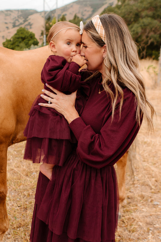 Baby Cosette Dress Set in Wine