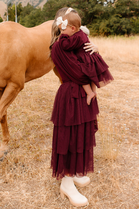 Baby Cosette Dress Set in Wine