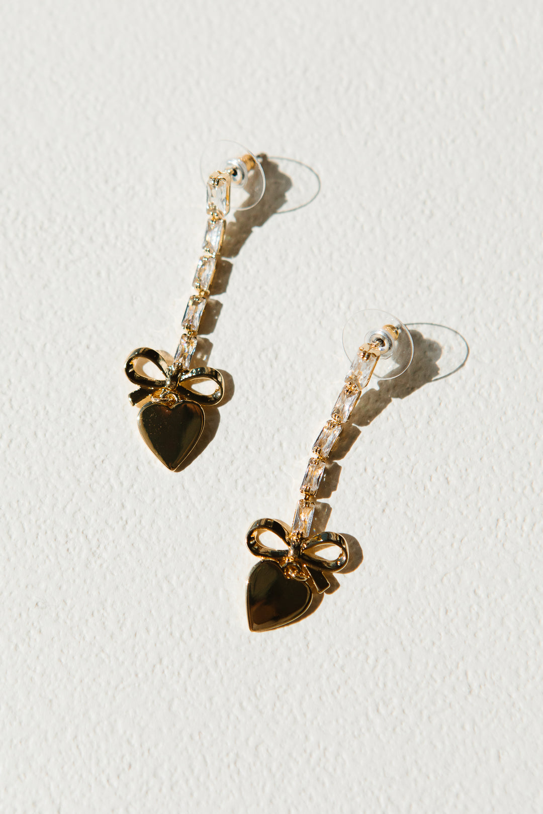 Crystal Heart Drop Earrings