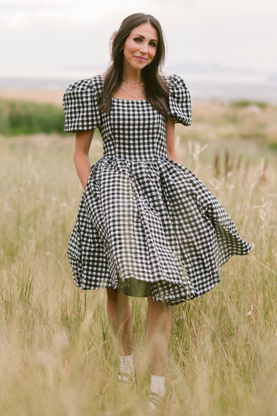 Cupcake Dress in Black Gingham