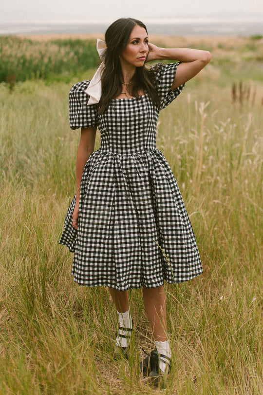Cupcake Dress in Black Gingham