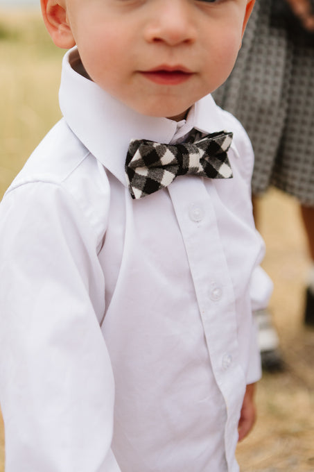 Baby Boys Henry Bow Tie in Cupcake Black Gingham