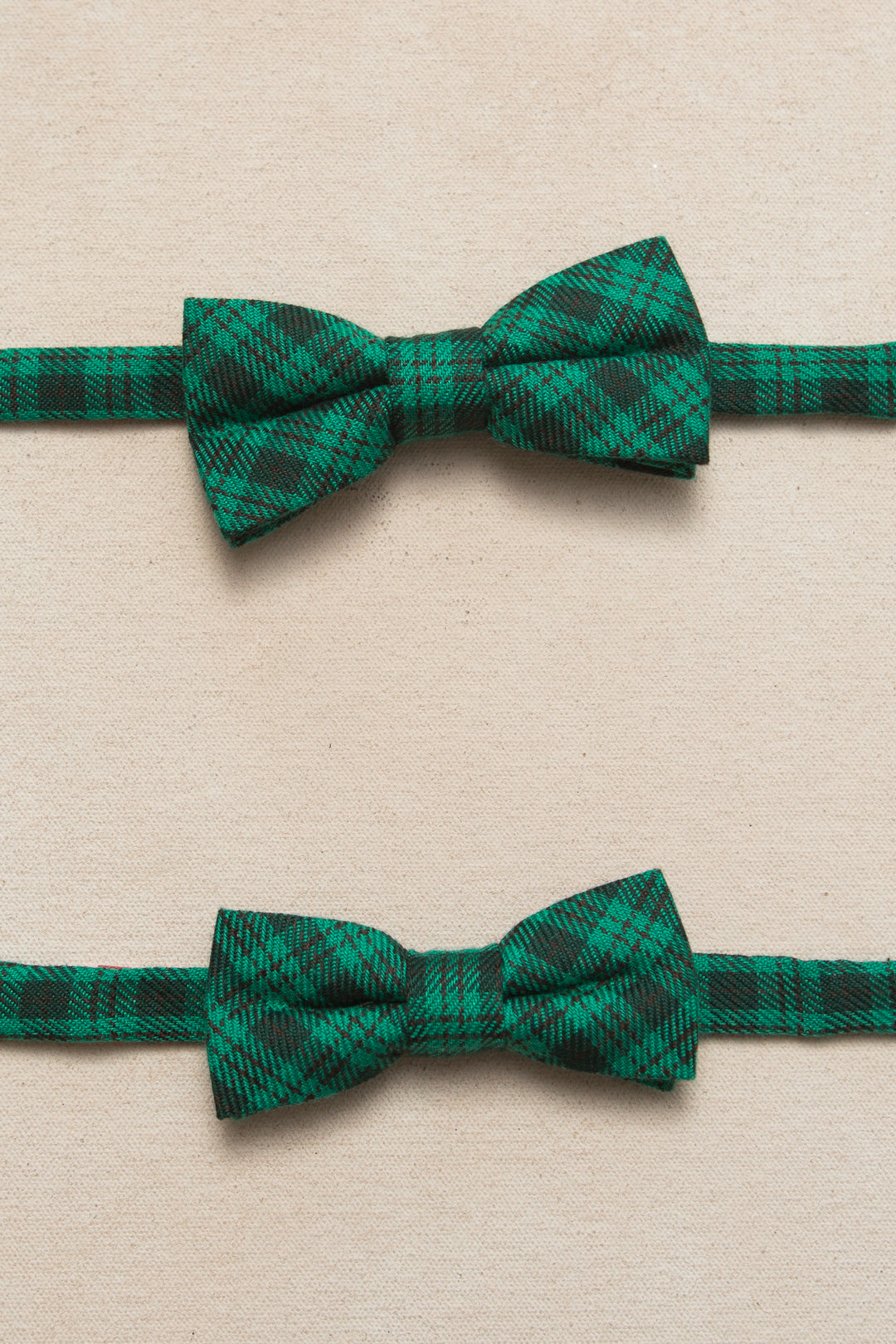 Ties in Cupcake Bright Green Plaid