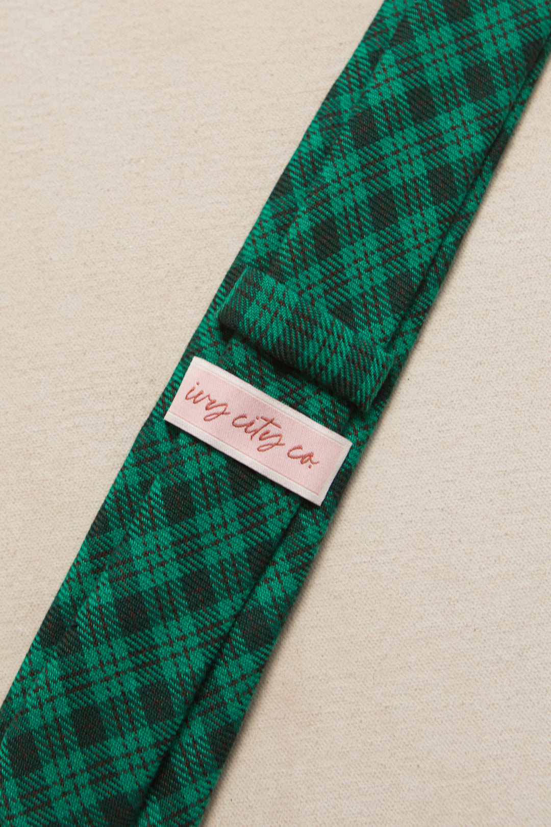 Ties in Cupcake Bright Green Plaid