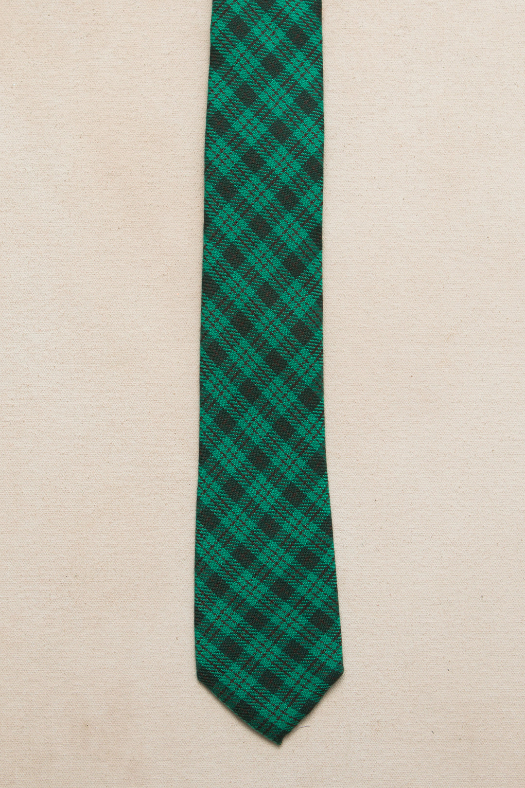 Ties in Cupcake Bright Green Plaid