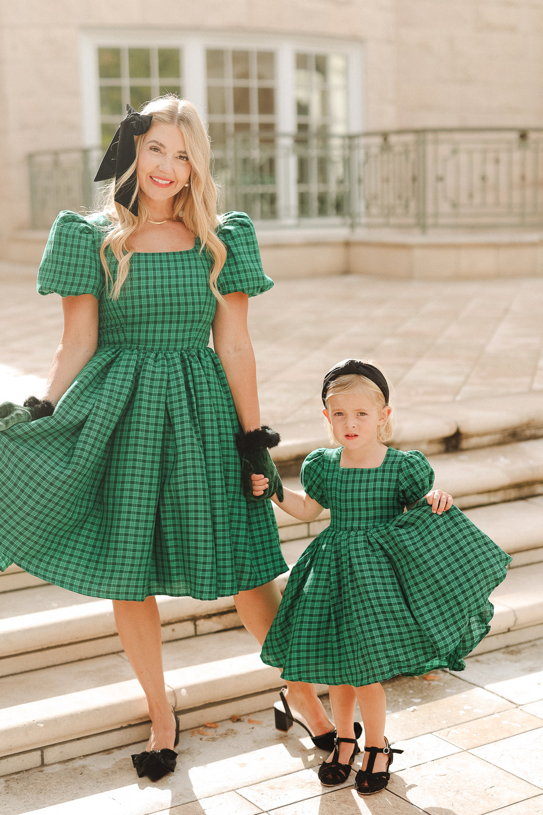 Cupcake Dress in Bright Green Plaid