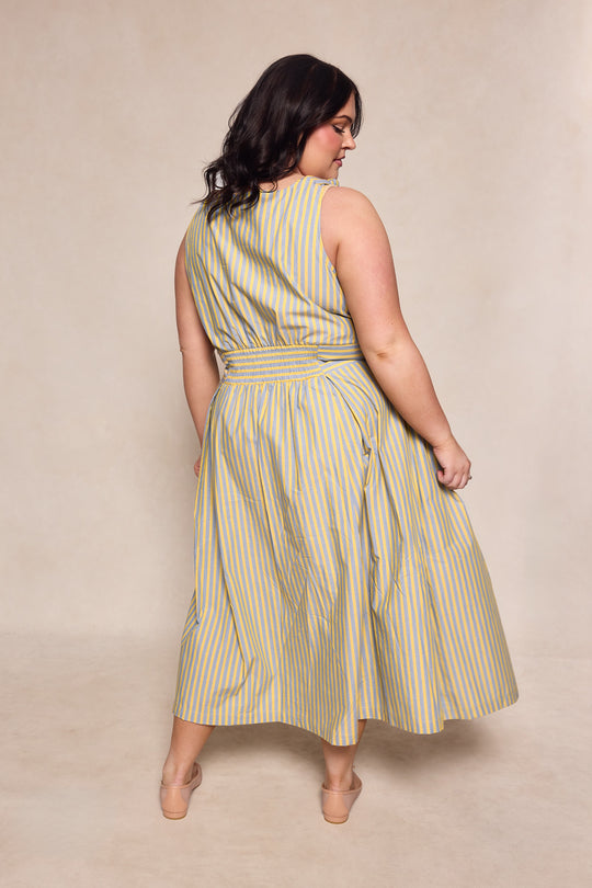 Glen Dress in Green Stripe M Glen Dress in Green Stripe M