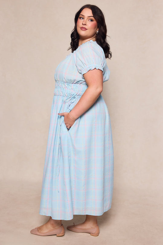Thalia Dress in Pastel Plaid