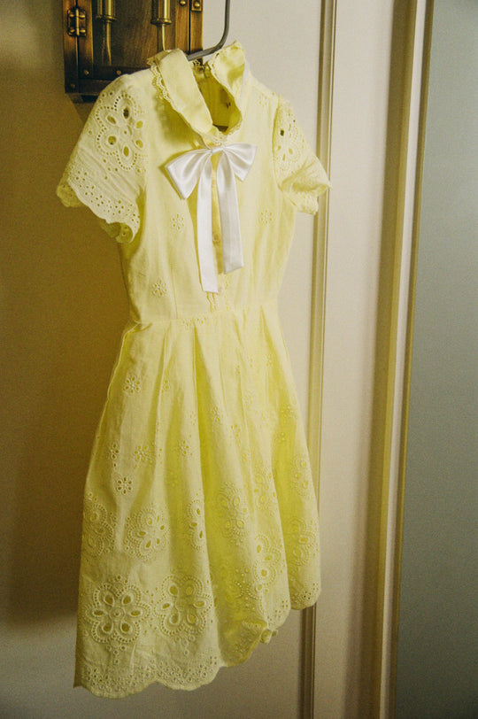 Penny Dress in Butter Yellow Eyelet
