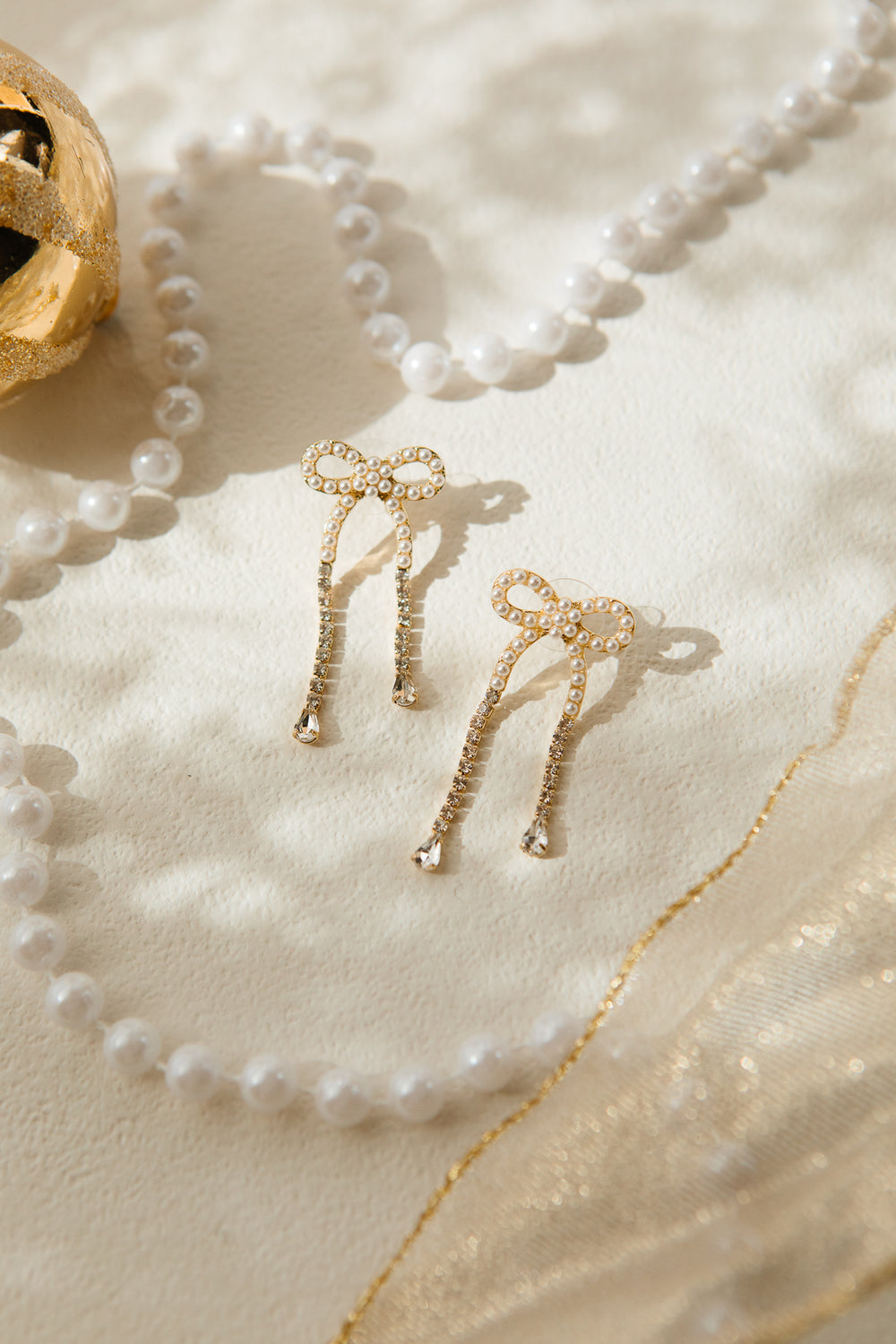 Dainty Pearl Bow Earrings - FINAL SALE