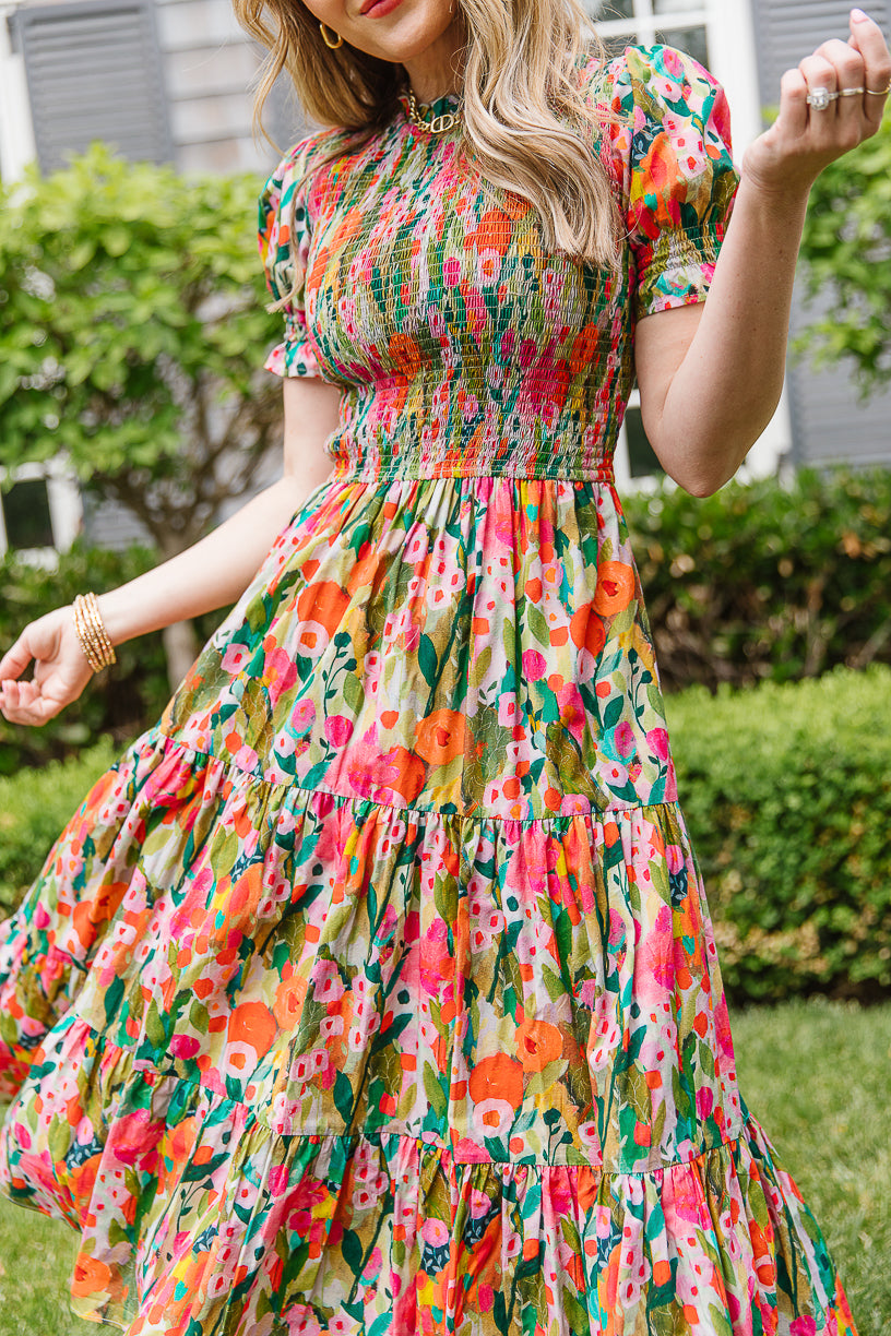 Delia Dress in Multicolor Floral