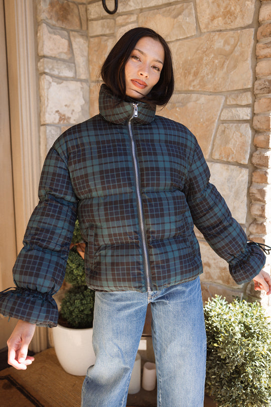 Devon Coat in Blue Plaid