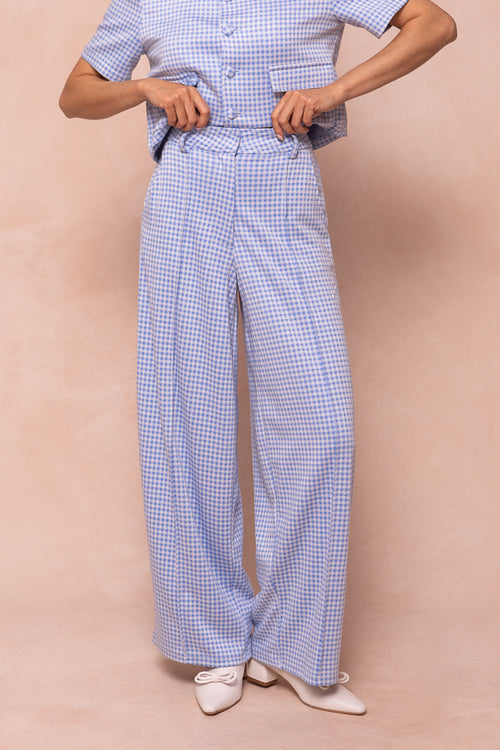 Drew Pants in Blue Gingham