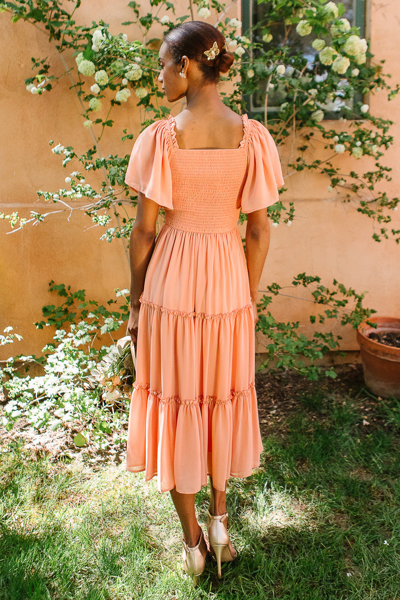 Ellie Dress in Apricot Crush Chiffon 5X Ellie Dress in Apricot Crush Chiffon 5X
