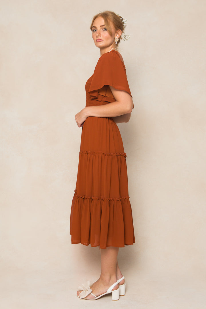 Ellie Dress in Amber Chiffon