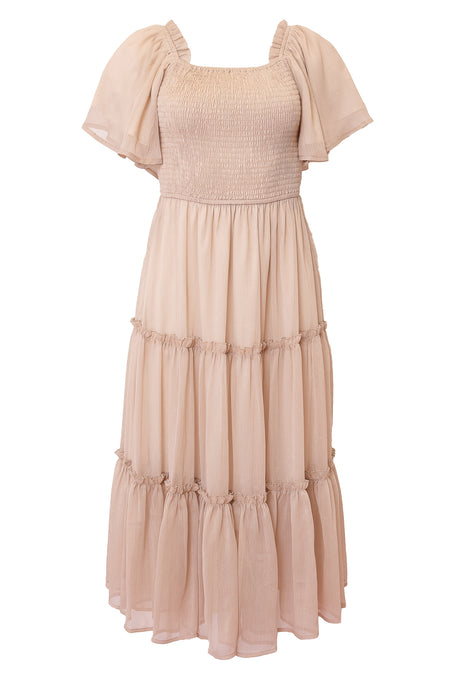 Ellie Dress in Champagne Chiffon