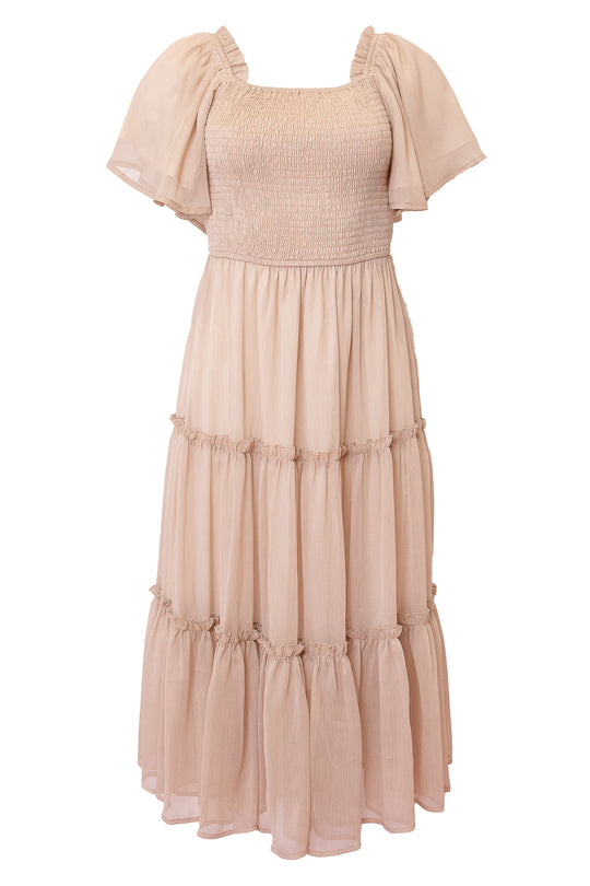 Ellie Dress in Champagne Chiffon