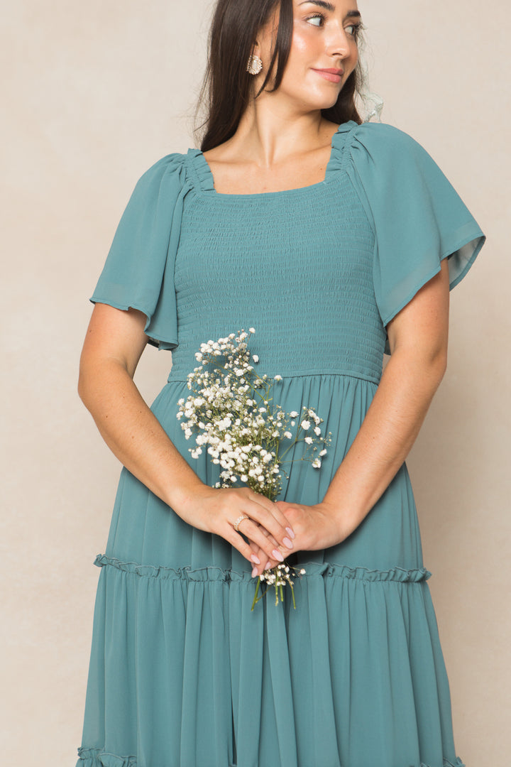 Ellie Dress in Seaglass Chiffon