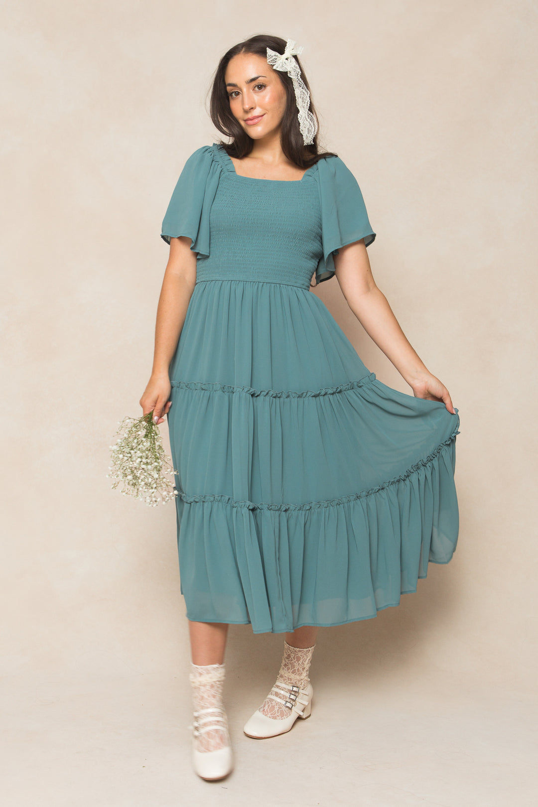 Ellie Dress in Seaglass Chiffon