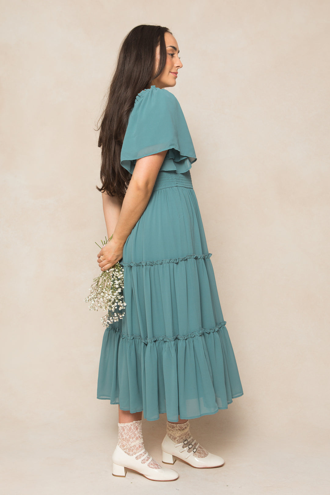 Ellie Dress in Seaglass Chiffon