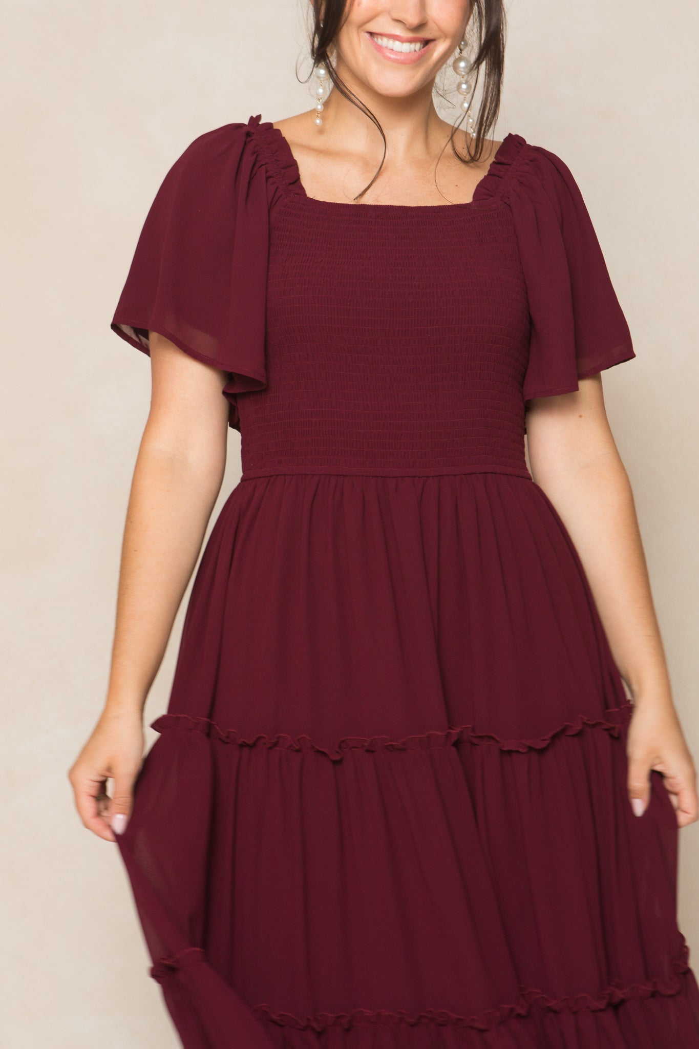 Ellie Dress in Wine Chiffon – Ivy City Co Ellie Dress in Wine Chiffon – Ivy City Co