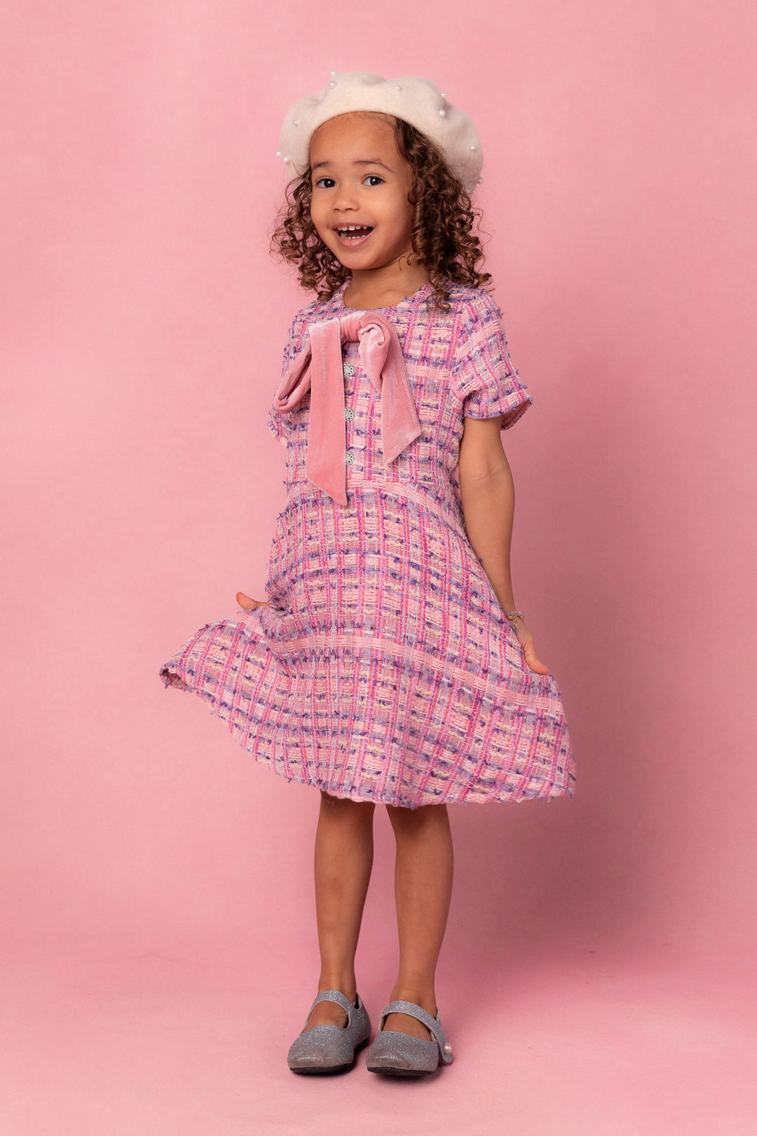 Mini Eloise Dress in Pink Tweed – Ivy City Co