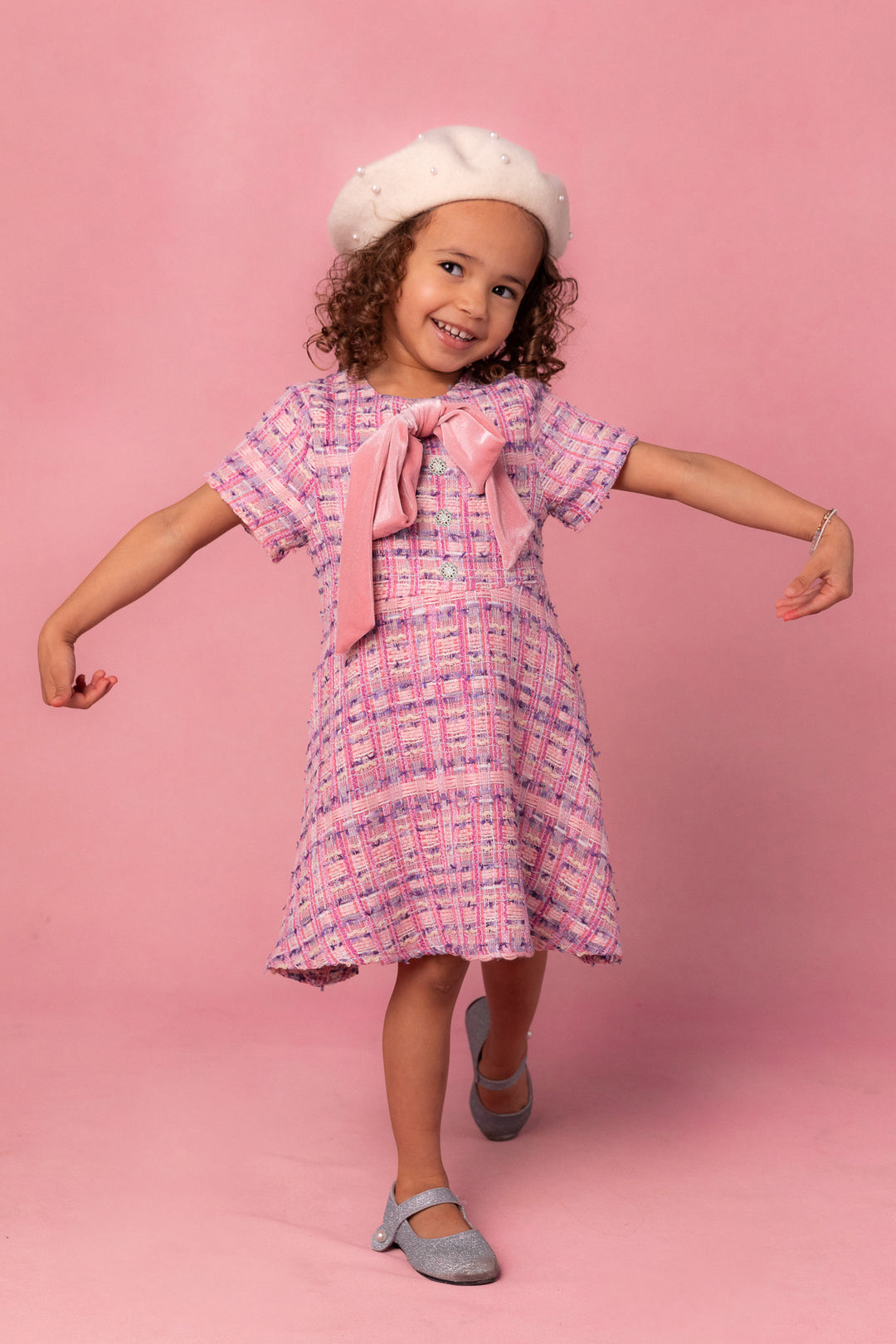 Mini Eloise Dress in Pink Tweed – Ivy City Co