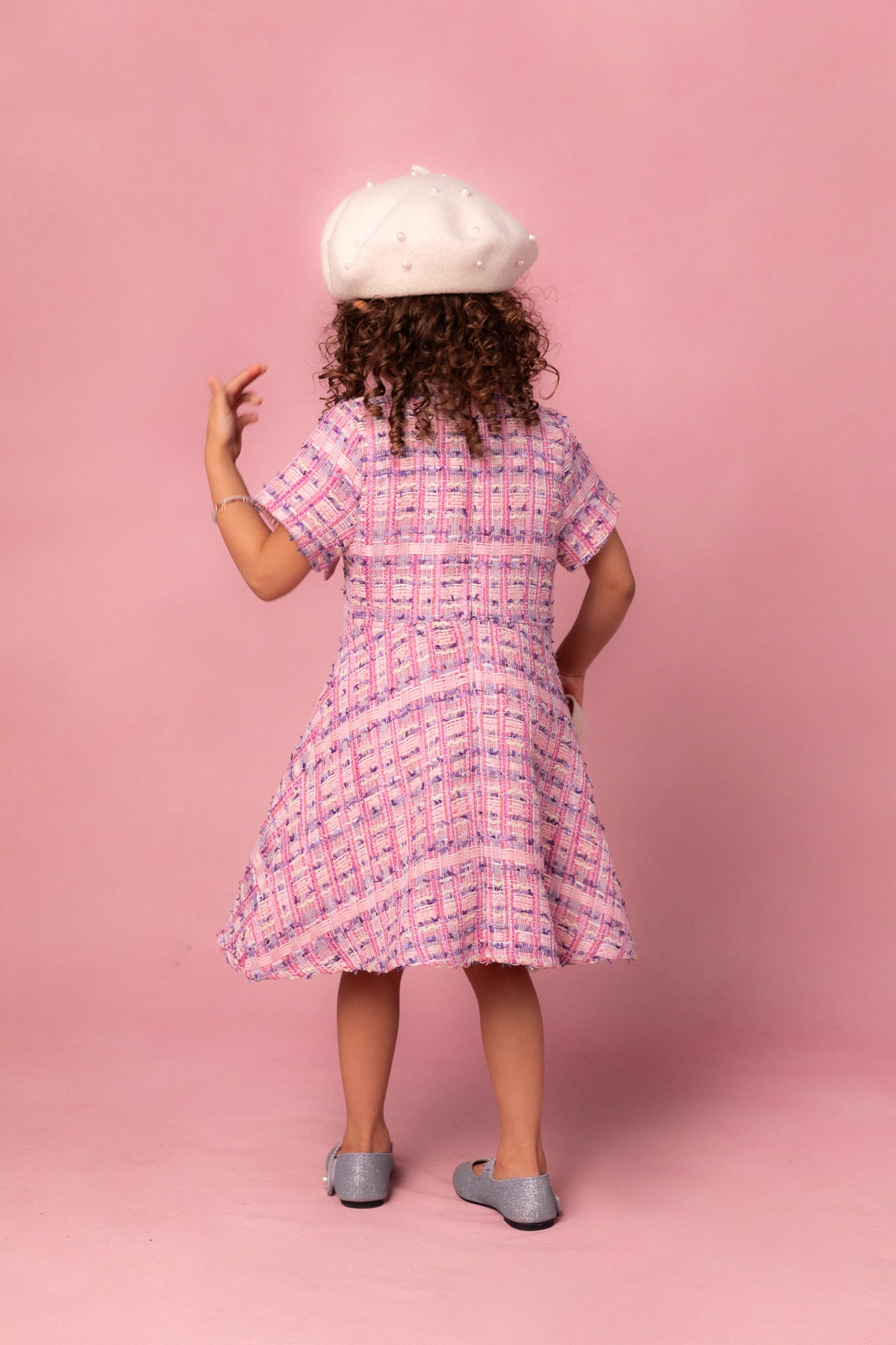 Mini Eloise Dress in Pink Tweed - FINAL SALE – Ivy City Co