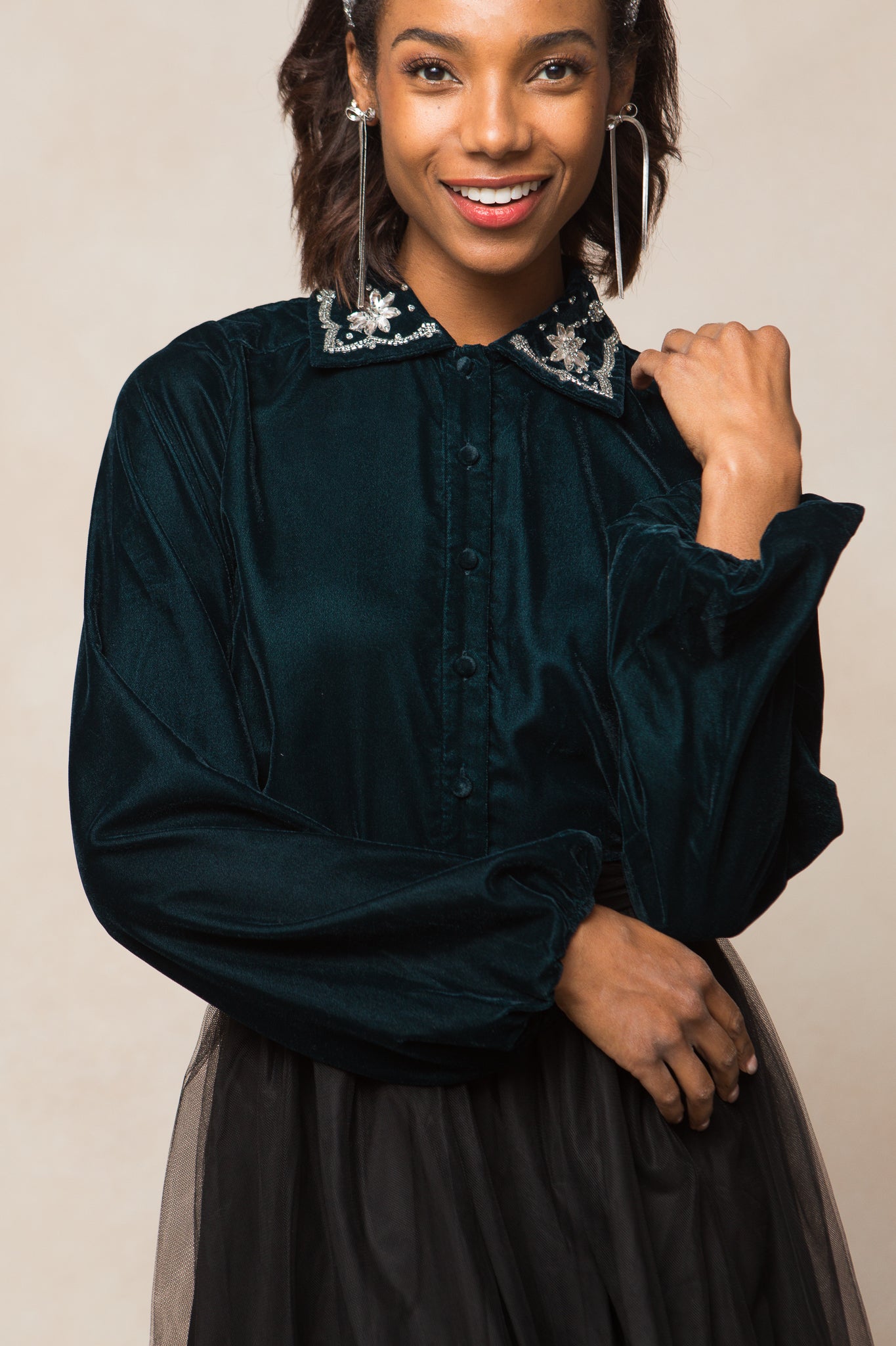 velvet holiday top
