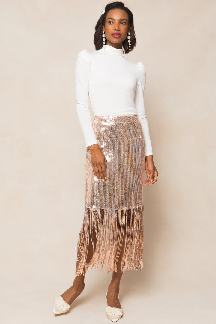 Ethereal Skirt in Gold Sequin