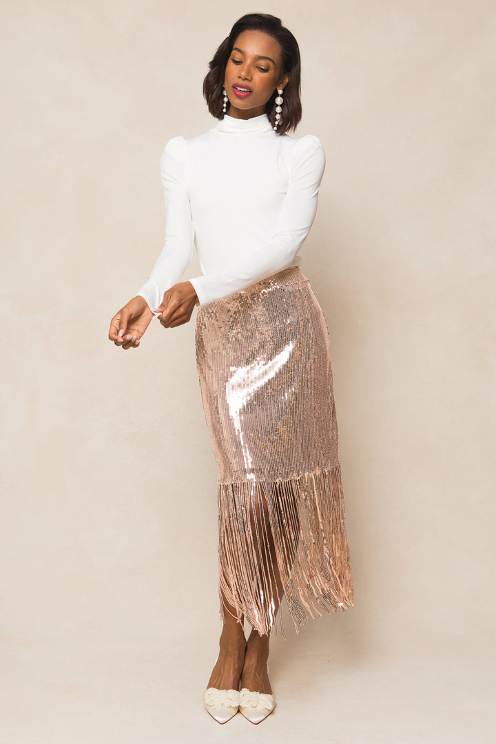 Ethereal Skirt in Gold Sequin