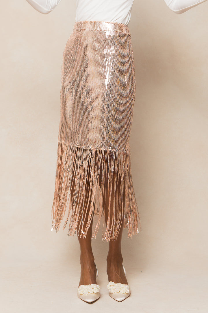 Ethereal Skirt in Gold Sequin