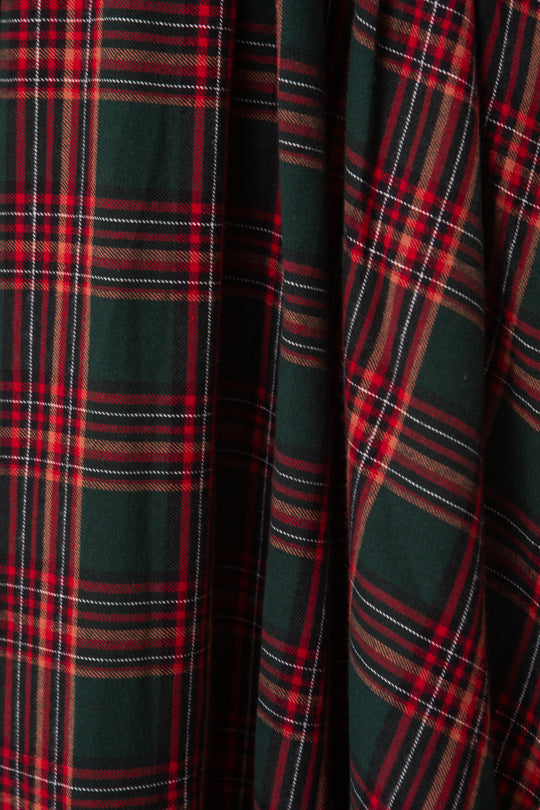 Close-up of black and red plaid fabric