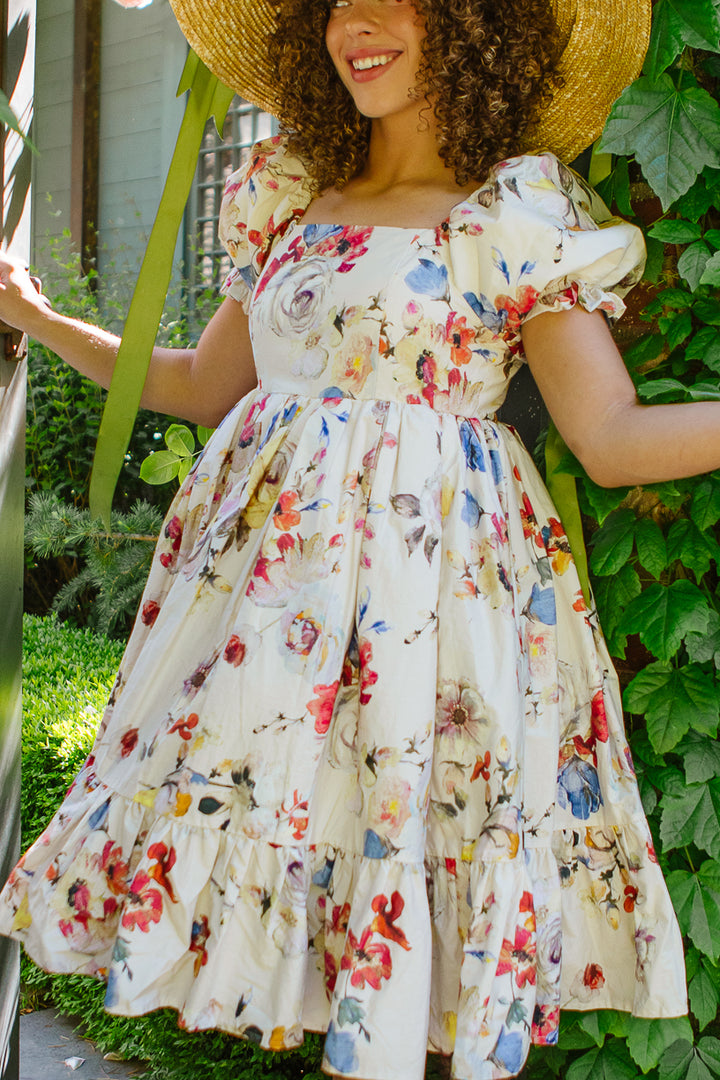 Coco Dress in Cream Floral - FINAL SALE