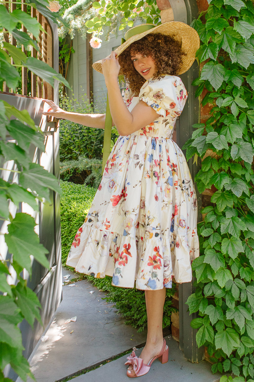 Coco Dress in Cream Floral