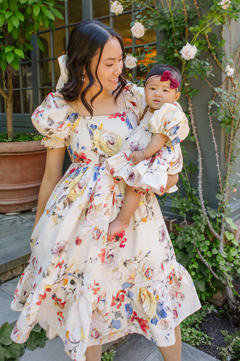 Baby Coco in Cream Floral Dress Set