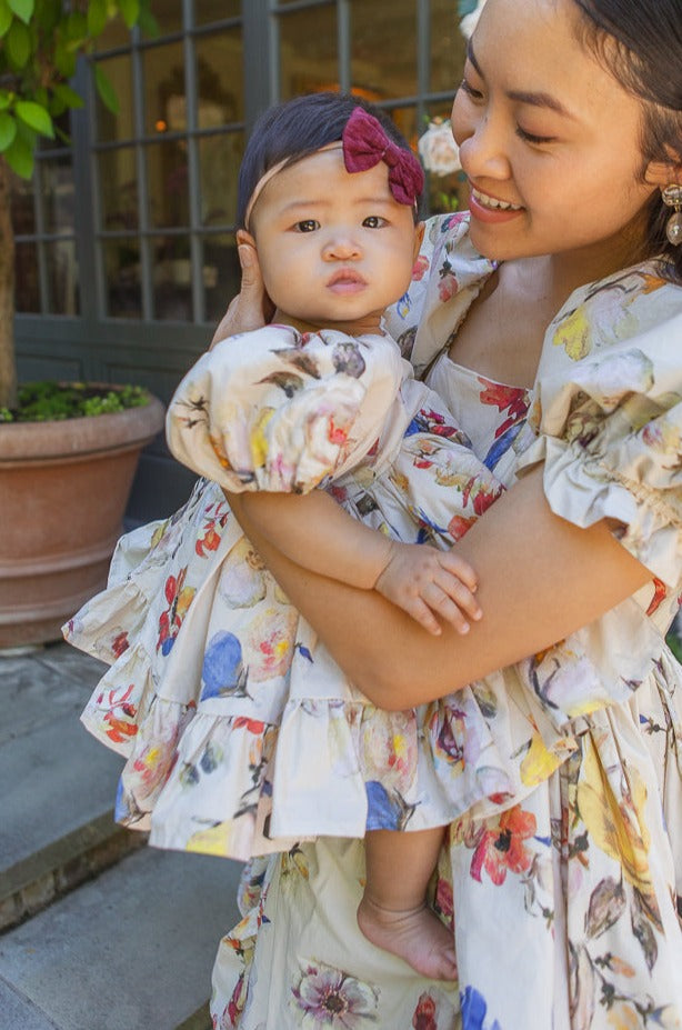 Baby Coco in Cream Floral Dress Set